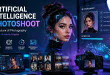 Artificial Intelligence Photoshoot creating professional AI-generated portraits using advanced AI photography technology