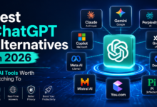 Best ChatGPT Alternatives in 2026 featuring Claude, Gemini, Perplexity, Copilot, Grok, DeepSeek, Mistral AI, Meta AI, Pi, and You.com for writing, research, coding, and productivity.