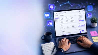 AI tools for product managers dashboard displaying product roadmap, analytics, and AI-powered workflow on a modern digital workspace