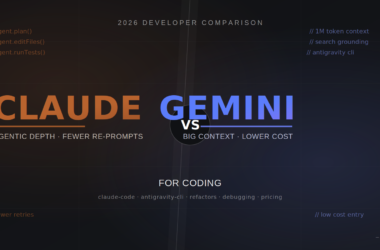 Claude vs Gemini for coding — 2026 developer comparison of Claude Code and Antigravity CLI (Gemini) for AI-assisted programming