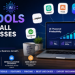 Best AI tools for small businesses 2026 comparison featuring ChatGPT, Claude, Canva AI, HubSpot, Zapier, Notion AI, and QuickBooks for productivity and business growth
