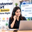 AI customer support for small businesses featuring chatbots, automated ticket routing, 24/7 customer service, and human support agents.