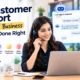 AI customer support for small businesses featuring chatbots, automated ticket routing, 24/7 customer service, and human support agents.