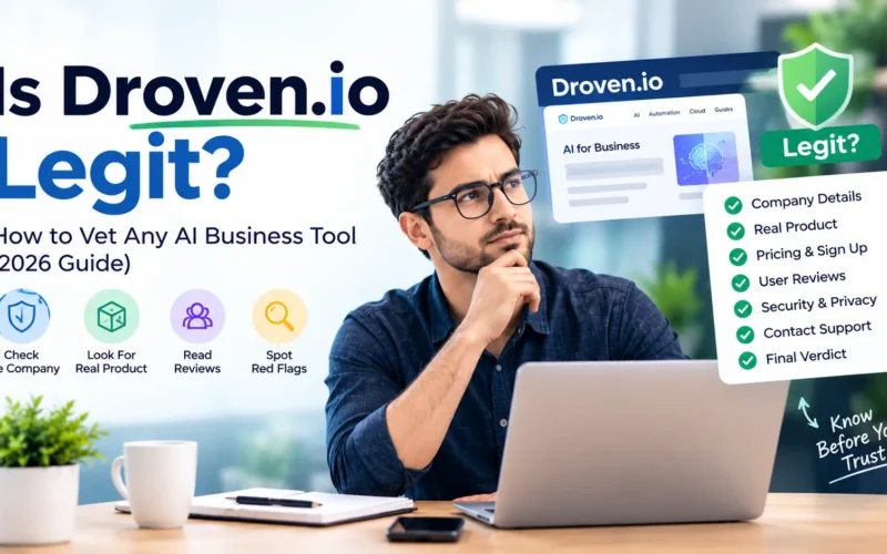 Is Droven.io legit? A guide to verifying AI business tools, checking company details, pricing, user reviews, security, and privacy.